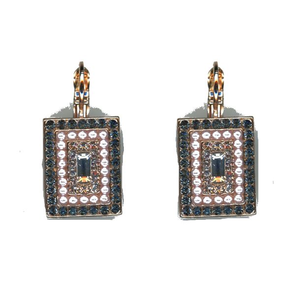 Earrings By Mariana Woman Opal and Light Topaz and Black Swarovski Crystals