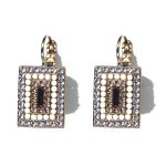 Earrings By Mariana Woman Chic Cyclamen Opal and Tanzanite Swarovski Crystals