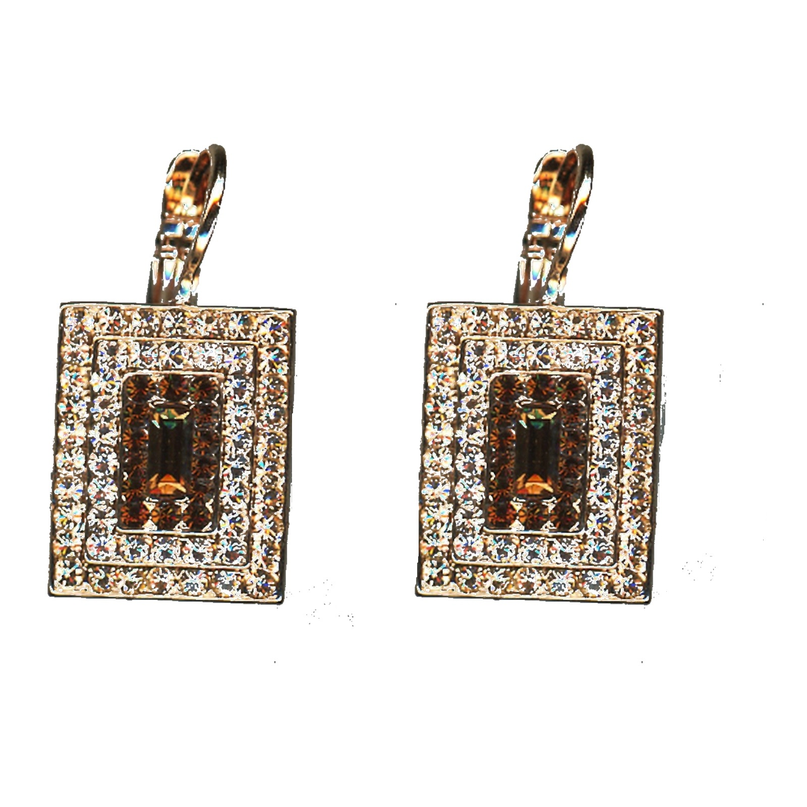 E-1000-3-1136-SP6-4 Earrings By Mariana Woman Chic Light Colorado Topaz and Aurum Swarovski Crystals - Image 1