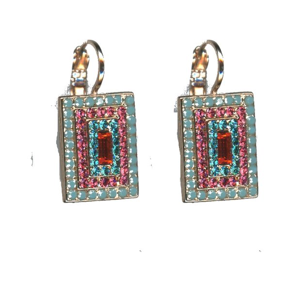 Earrings By Mariana Woman Chic Peridot Green and Hyacinth Swarovski Crystals