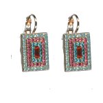 Earrings By Mariana Woman Chic Peridot Green and Hyacinth Swarovski Crystals - Image 2