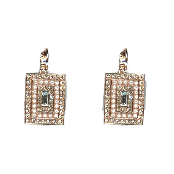 Earrings By Mariana Woman Chic Golden Shadow and Light Peach Swarovski Crystals