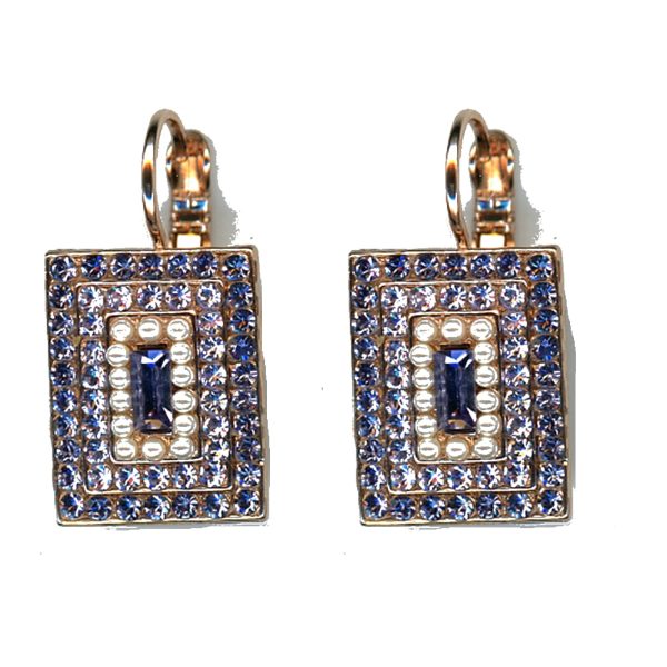 Earrings By Mariana Woman Stylish Pearl and Aquamarine Swarovski Crystals
