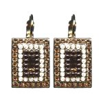 Earrings By Mariana Woman Chic Smoked topaz and golden shadow Swarovski Crystals