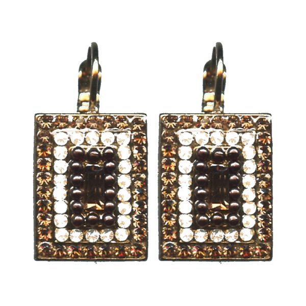 Earrings By Mariana Woman Chic Smoked topaz and golden shadow Swarovski Crystals
