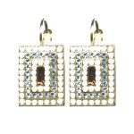 Earrings By Mariana Woman Chic Pacific Opal and Aqua Blue Swarovski Crystals