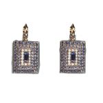 Earrings By Mariana Woman Sophisticated Violet and Tanzanite Swarovski Crystals - Image 2