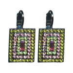 Earrings By Mariana Woman Dazzling Peridot and Light Rose Swarovski Crystals - Image 2