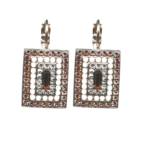 Earrings By Mariana Woman Luminous Light Colorado Topaz and Light Burgundy Swarovski Crystals