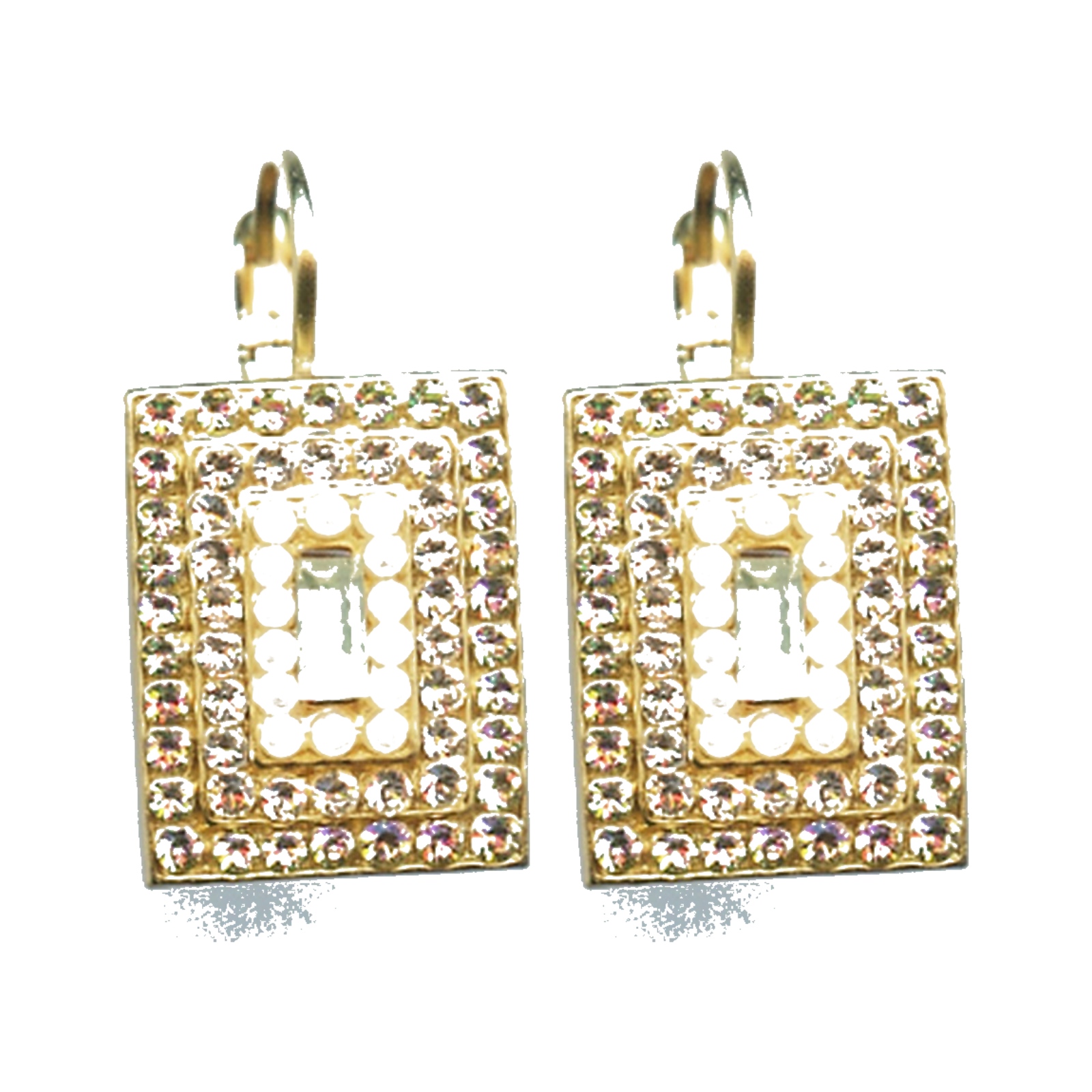 E-1000-3-2102-SP6-4 Earrings By Mariana Woman Golden Yellow and Light Lavendar Swarovski Crystals - Image 1