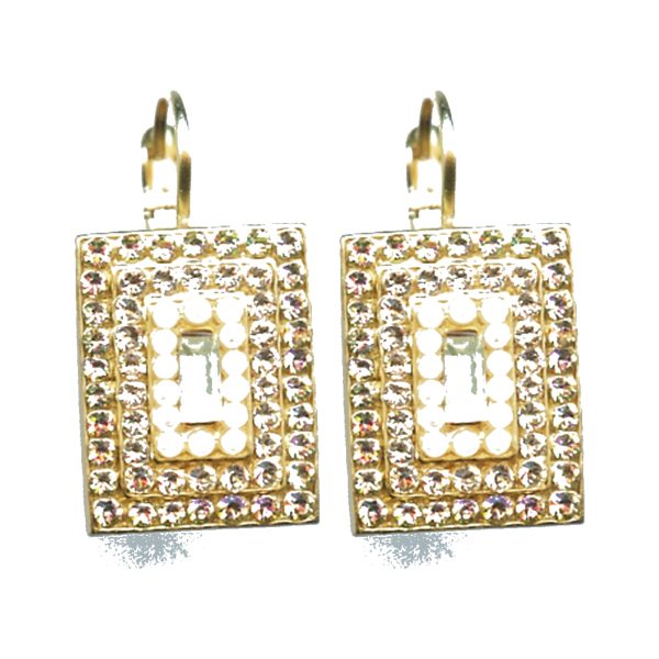 Earrings By Mariana Woman Glamorous Golden Yellow and Light Lavendar and some vitrail colorations Swarovski Crystals
