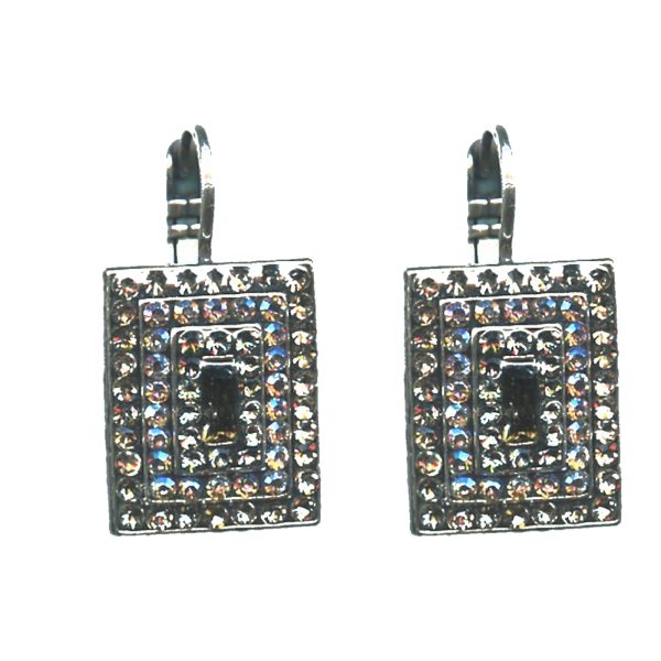 Earrings By Mariana Woman Charming Black Diamond and Greige Swarovski Crystals