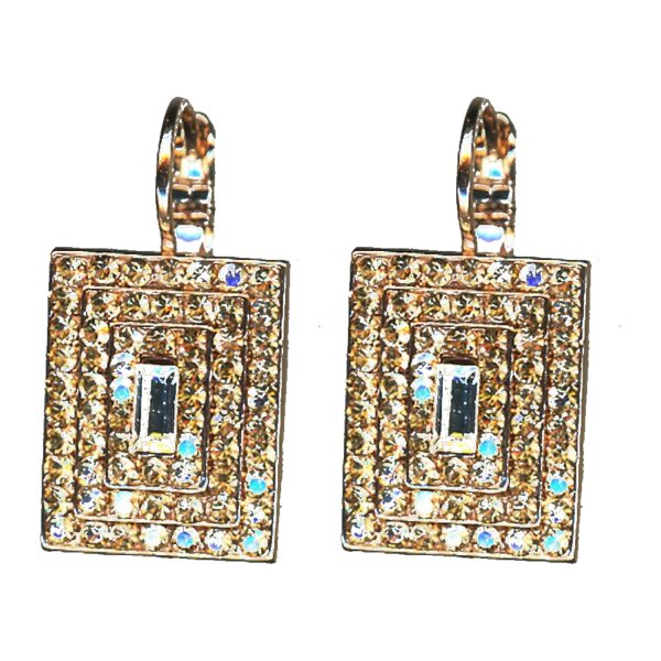 Earrings By Mariana Woman Stunning Golden Shadow Swarovski Crystals