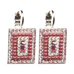 Earrings By Mariana Woman Vibrant Rose Opal and Light Rose Swarovski Crystals - Image 2