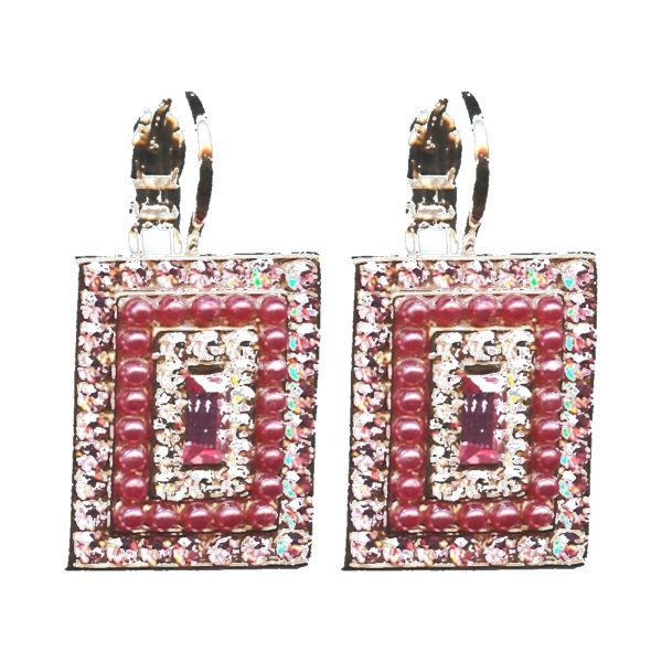 Earrings By Mariana Woman Vibrant Rose Opal and Light Rose Swarovski Crystals