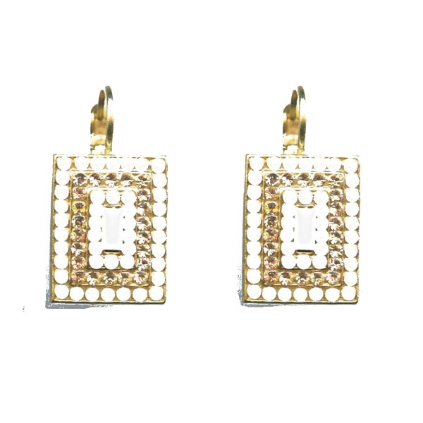 Earrings By Mariana Woman Fashionable Pink Opal and Silk and Light Peach Swarovski Crystals