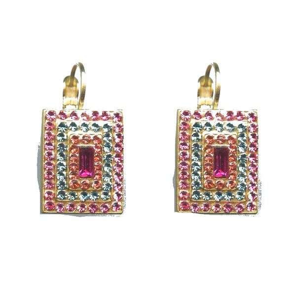 Earrings By Mariana Woman Feminine Indian Pink and Purple Swarovski Crystals