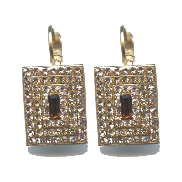 Earrings By Mariana Woman Radiant Pink Champagne and Honey Amber Swarovski Crystals
