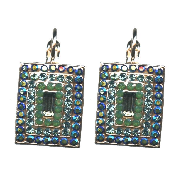 Earrings By Mariana Woman Delicate Light Turquoise and Blue Silver Zircon Swarovski Crystals