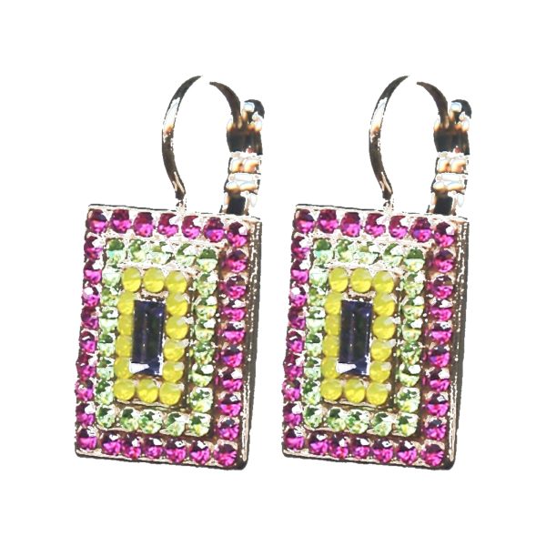 Earrings By Mariana Woman Chic Amethyst and Aquamarine Swarovski Crystals