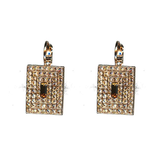 Earrings By Mariana Woman Striking Lt.Peach Swarovski Crystals