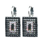 Earrings By Mariana Woman Contemporary Jet and Clear Swarovski Crystals
