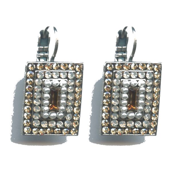 Earrings By Mariana Woman Exquisite Light Colorado Topaz and Clear Swarovski Crystals