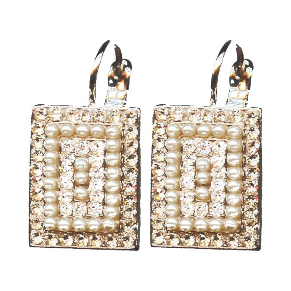 Earrings By Mariana Woman Chic Cream pearl and Golden shadow Swarovski Crystals