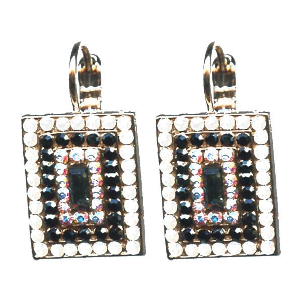 Earrings By Mariana Woman Captivating Jet Black and Opal Swarovski Crystals