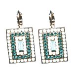 Earrings By Mariana Woman caribbean blue opal and Blue zircon Swarovski Crystals