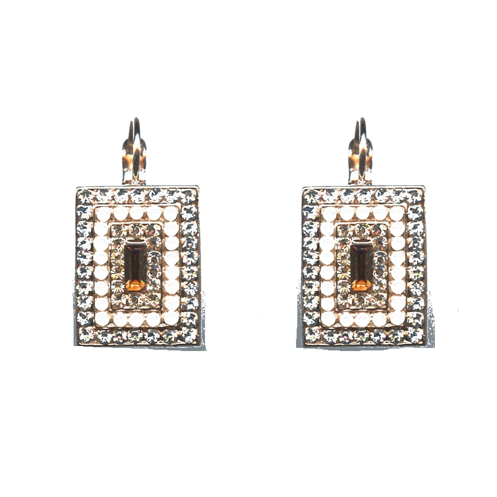 E-1000-3-M48265-SP6-4 Earrings By Mariana Woman Chic Pearl Mineral and Silk Crystal Swarovski Crystals - Image 1