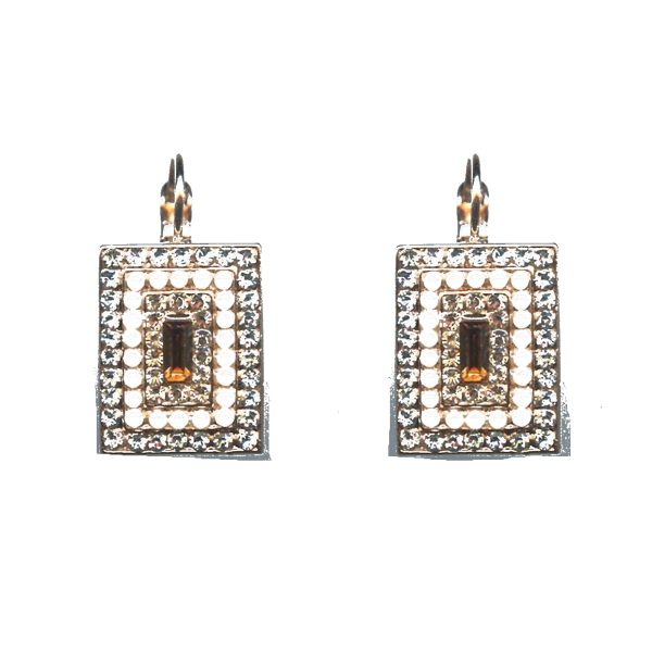 Earrings By Mariana Woman Glamorous Pearl Mineral and Silk Crystal Swarovski Crystals