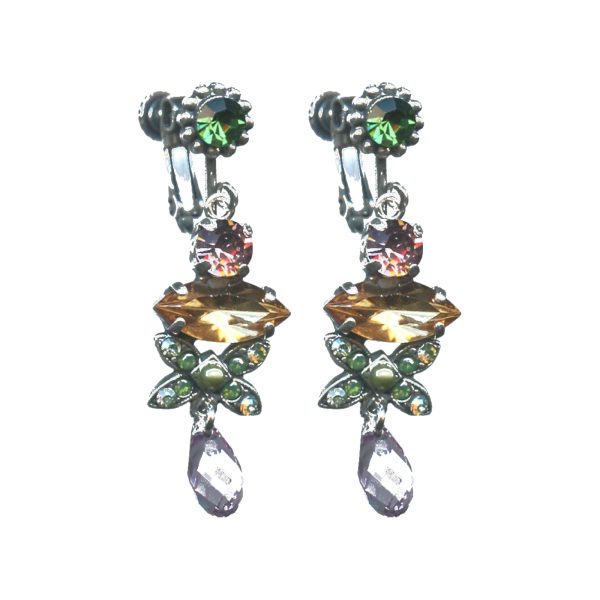 Earrings By Mariana Woman Stylish Citrine and Fern Green Swarovski Crystals