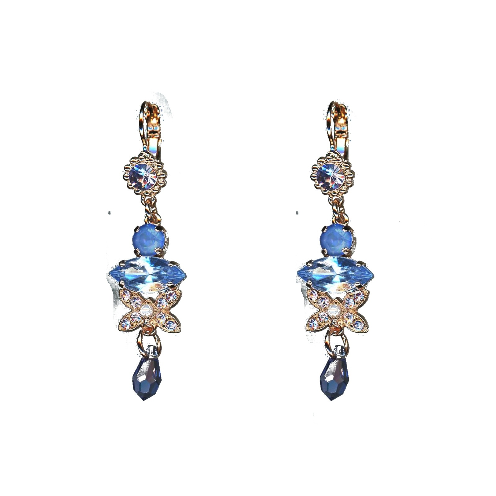 E-1001-1010-SP6 Earrings By Mariana Woman Vibrant Pearl and Lavender Swarovski Crystals - Image 1