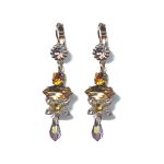 Earrings By Mariana Woman Smoke Topaz and Tanzanite Vintage Swarovski Crystals - Image 2