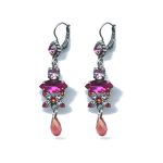 Earrings By Mariana Woman Eye-Catching Purple Opal and Turq Swarovski Crystals - Image 2
