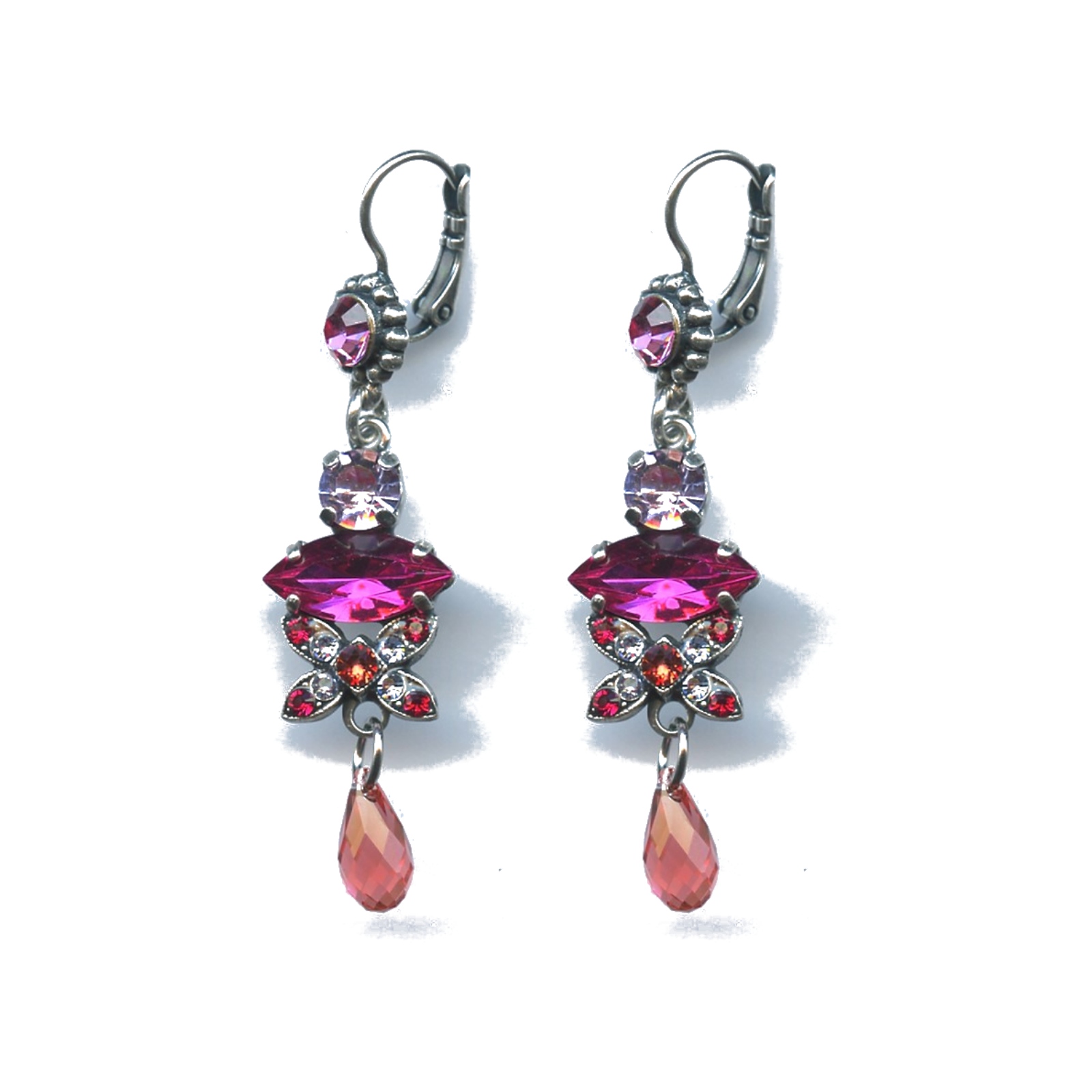 E-1001-1027-SP6 Earrings By Mariana Woman Eye-Catching Purple Opal and Turq Swarovski Crystals - Image 1