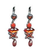 Earrings By Mariana Woman Refined Hyacinth and Orange Swarovski Crystals - Image 2