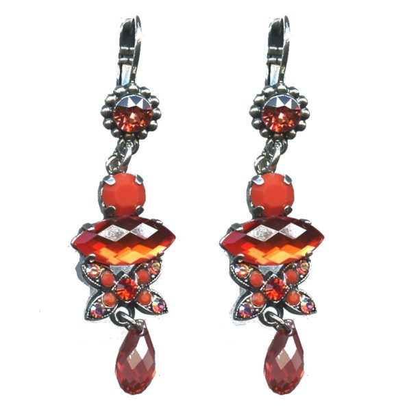 Earrings By Mariana Woman Refined Hyacinth and Orange Swarovski Crystals