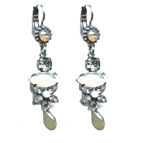 Earrings By Mariana Woman Elegant White Opal and Shell Swarovski Crystals