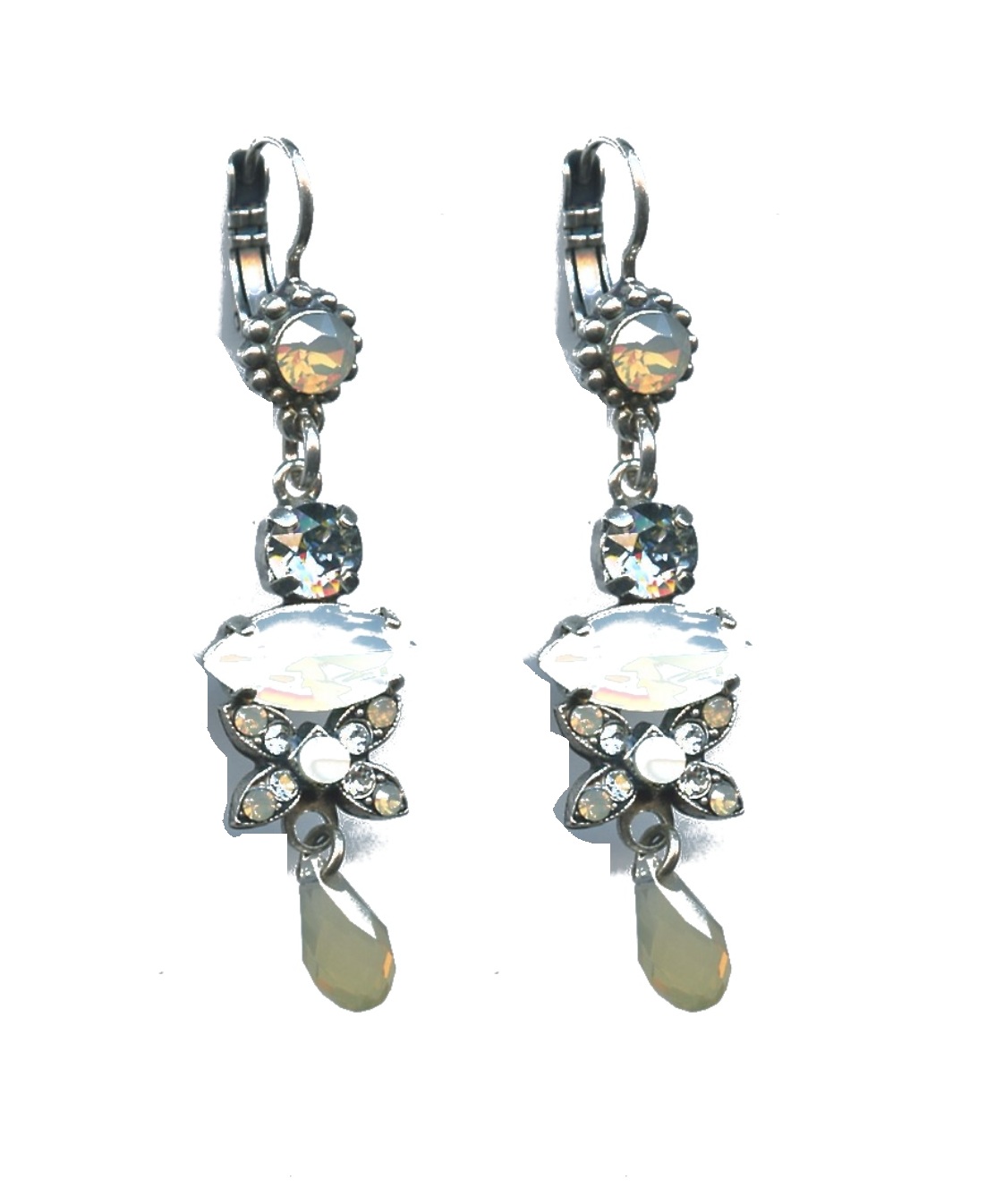 E-1001-1049-Copy-SP6 Earrings By Mariana Woman Elegant White Opal and Shell Swarovski Crystals - Image 1