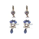 Earrings By Mariana Woman Stylish Shades of Purple and Shell Swarovski Crystals - Image 2