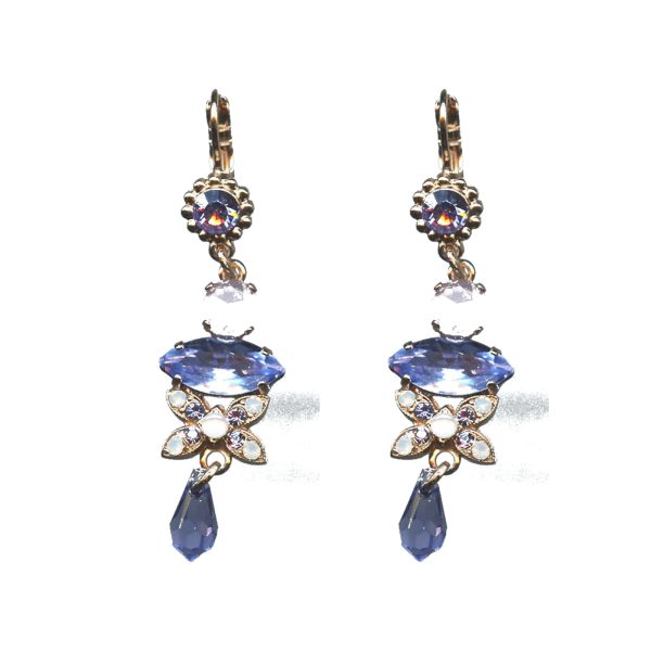 Earrings By Mariana Woman Stylish Shades of Purple and Shell Swarovski Crystals
