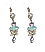 Earrings By Mariana Woman Romantic Light Amethyst and Clear Swarovski Crystals