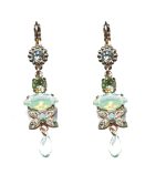 Earrings By Mariana Woman Turquoise mineral and Carribean Swarovski Crystals - Image 2