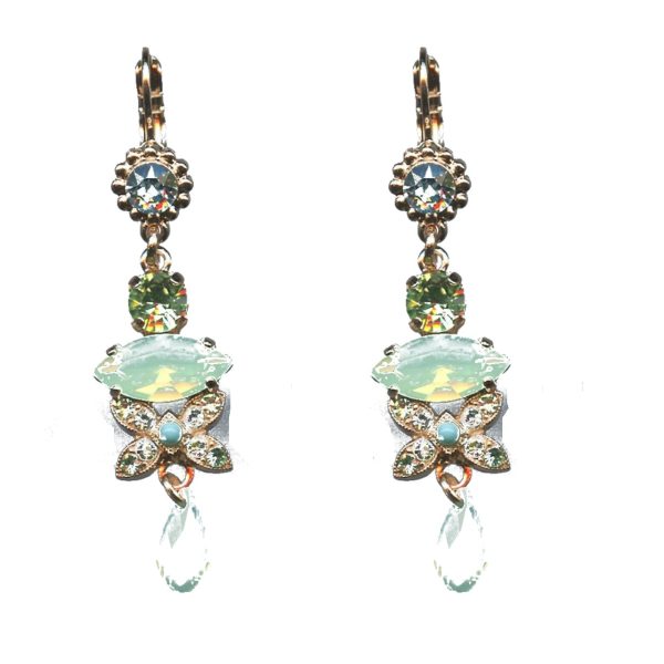 Earrings By Mariana Woman Turquoise mineral and Carribean Swarovski Crystals