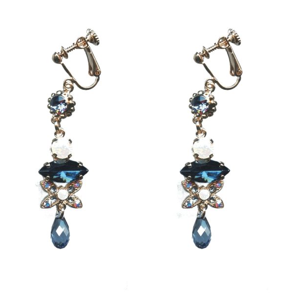 Earrings By Mariana Woman Chic White Opal and Montana Blue Swarovski Crystals