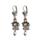 Earrings By Mariana Woman Snowflake Mineral and Light Rose Swarovski Crystals - Image 2