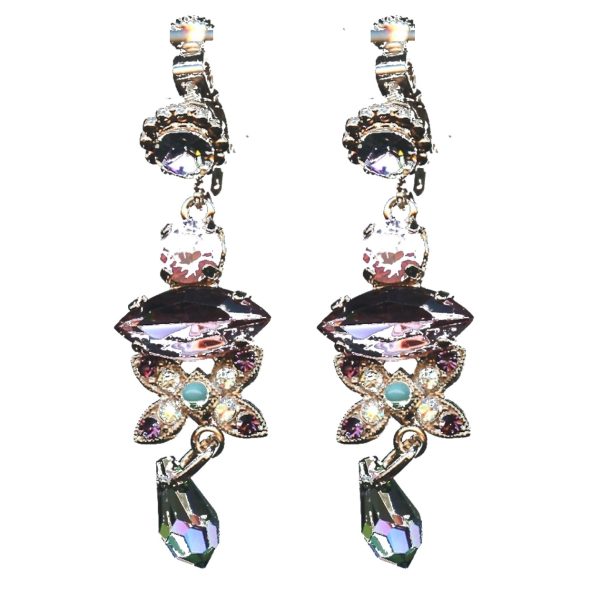 Earrings By Mariana Woman Light amethyst and Crystal Swarovski Crystals