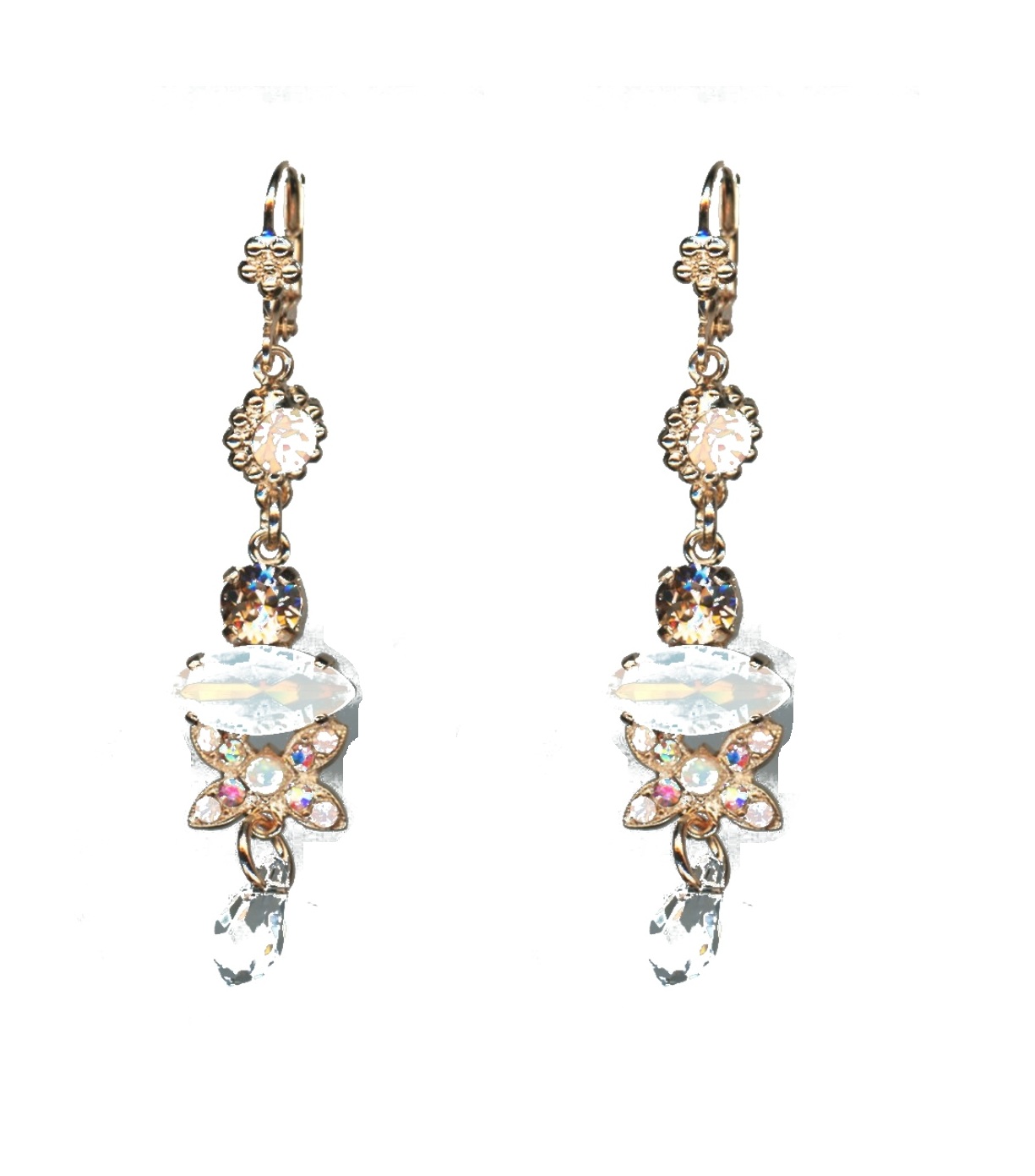 E-1001-1112-SP6 Earrings By Mariana Woman Rosewater Opalescent and Clear and Swarovski Crystals - Image 1